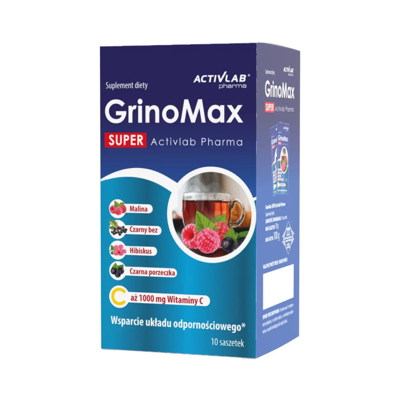 Activlab Pharma GrinoMax SUPER Malina-czarna porzeczka- 10 Saszetek Activlab Pharma GrinoMax SUPER Malina-czarna porzeczka- 10 Saszetek