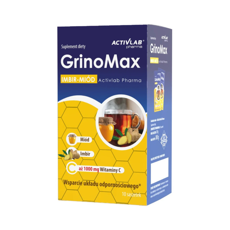 Activlab Pharma GrinoMax Imbir + Miód - 10 Saszetek