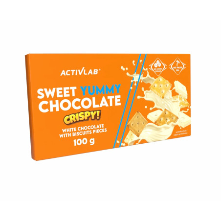 Activlab Sweet Yummy Chocolate CRISPY czekolada biała z kawałkami herbatników - 100 g Activlab Sweet Yummy Chocolate CRISPY czekolada biała z kawałkami herbatników - 100 g