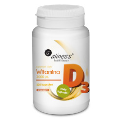 Aliness Witamina D3 2000 j.m. - 120 Kapsułek