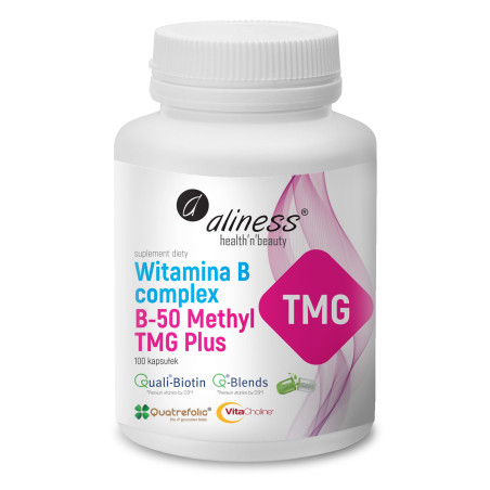 Aliness Witamina B Complex B-50 Methyl TMG PLUS - 100 Kapsułek