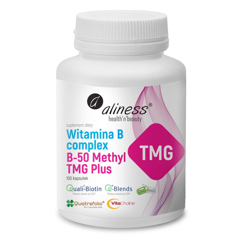 Aliness Witamina B Complex B-50 Methyl TMG PLUS - 100 Kapsułek Aliness Witamina B Complex B-50 Methyl TMG PLUS - 100 Kapsułek