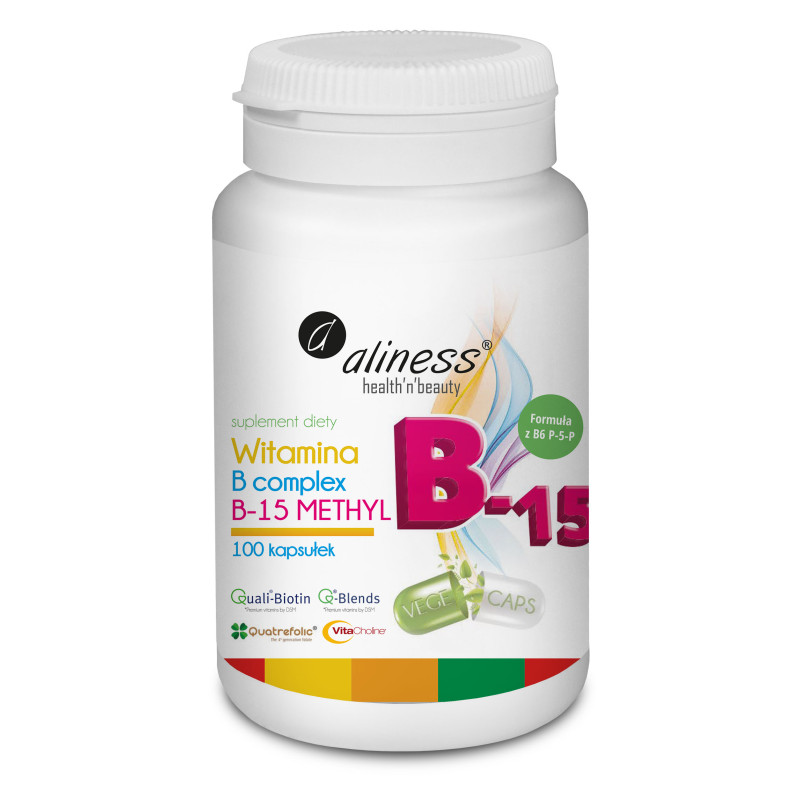 Aliness Witamina B Complex B-15 Methyl - 100 Kapsułek Aliness Witamina B Complex B-15 Methyl - 100 Kapsułek