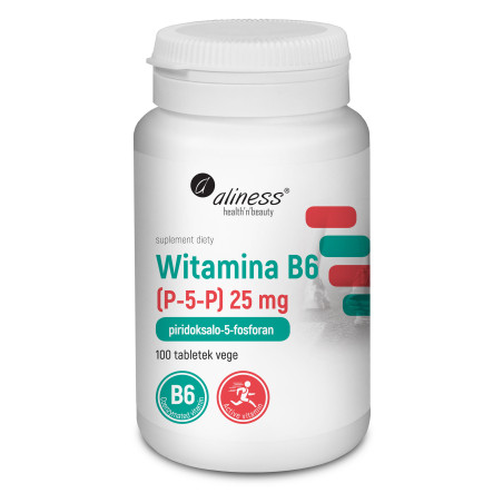 Aliness Witamina B6 (P-5-P) 25 mg - 100 Tabletek Aliness Witamina B6 (P-5-P) 25 mg - 100 Tabletek