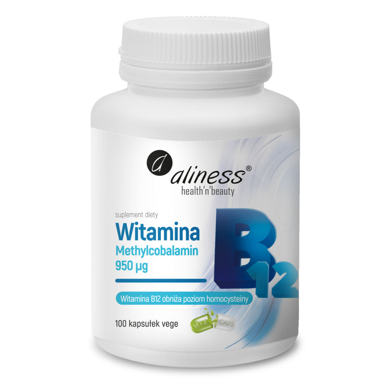 Aliness Witamina B12 Methylcobalamin 950 µg - 100 Kapsułek Aliness Witamina B12 Methylcobalamin 950 µg - 100 Kapsułek