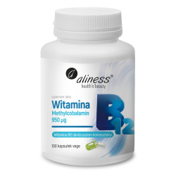 Aliness Witamina B12 Methylcobalamin 950 µg - 100 Kapsułek Aliness Witamina B12 Methylcobalamin 950 µg - 100 Kapsułek