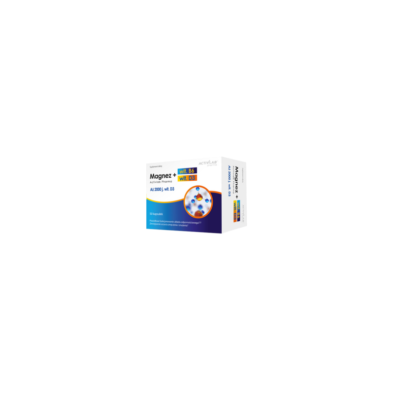 Activlab Pharma Magnez + Wit. B6 + Wit. D3 - 50 Kapsułek Activlab Pharma Magnez + Wit. B6 + Wit. D3 - 50 Kapsułek