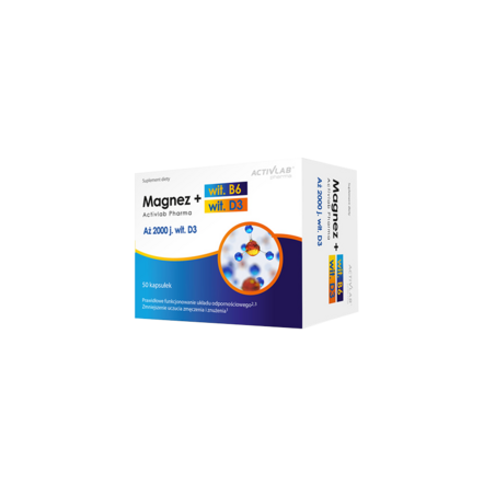 Activlab Pharma Magnez + Wit. B6 + Wit. D3 - 50 Kapsułek Activlab Pharma Magnez + Wit. B6 + Wit. D3 - 50 Kapsułek