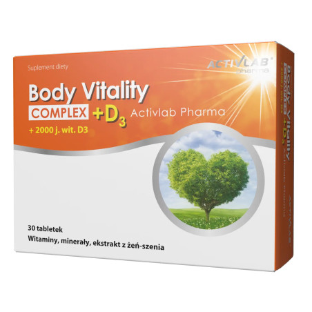 Activlab Pharma Body Vitality Complex + D3 - 30 Tabletek Activlab Pharma Body Vitality Complex + D3 - 30 Tabletek