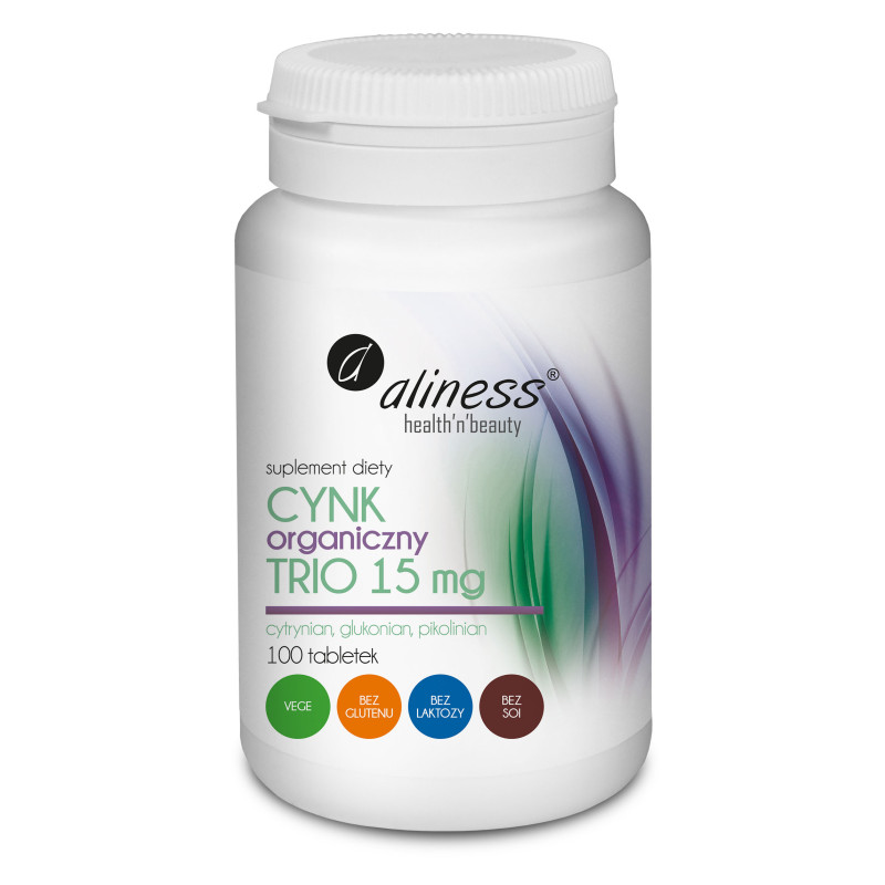 Aliness Cynk Organiczny Trio 15 mg - 100 Tabletek