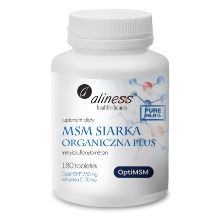 Aliness MSM Siarka Organiczna PLUS - 180 Tabletek Aliness MSM Siarka Organiczna PLUS - 180 Tabletek