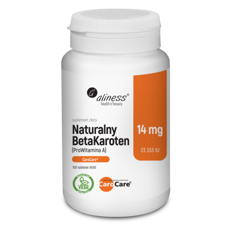 Aliness Naturalny BetaKaroten 14 mg ProWitamina A - 100 Tabletek