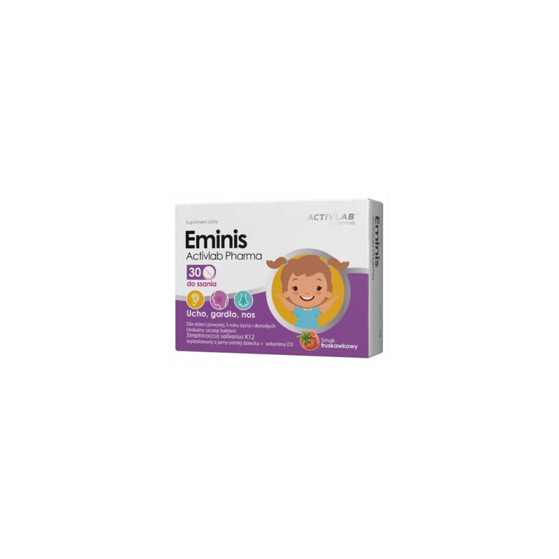 Activlab Pharma Eminis Truskawka - 30 Tabletek do ssania Activlab Pharma Eminis Truskawka - 30 Tabletek do ssania