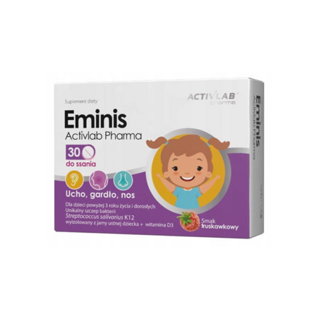 Activlab Pharma Eminis Truskawka - 30 Tabletek do ssania Activlab Pharma Eminis Truskawka - 30 Tabletek do ssania