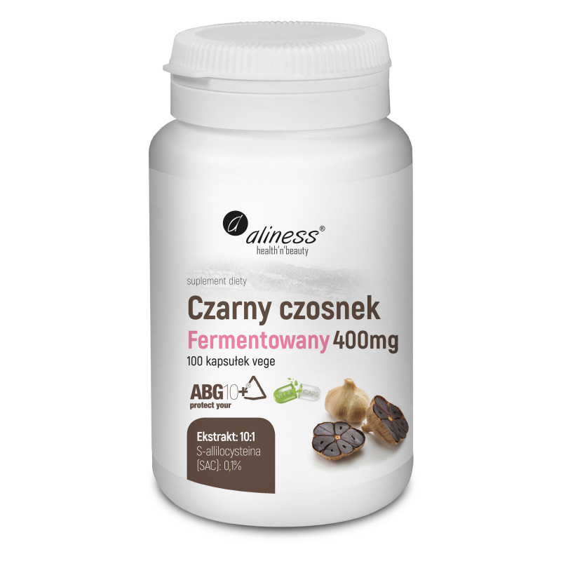 Aliness Czarny czosnek fermentowany ABG10+® 400 mg - 100 Kapsułek