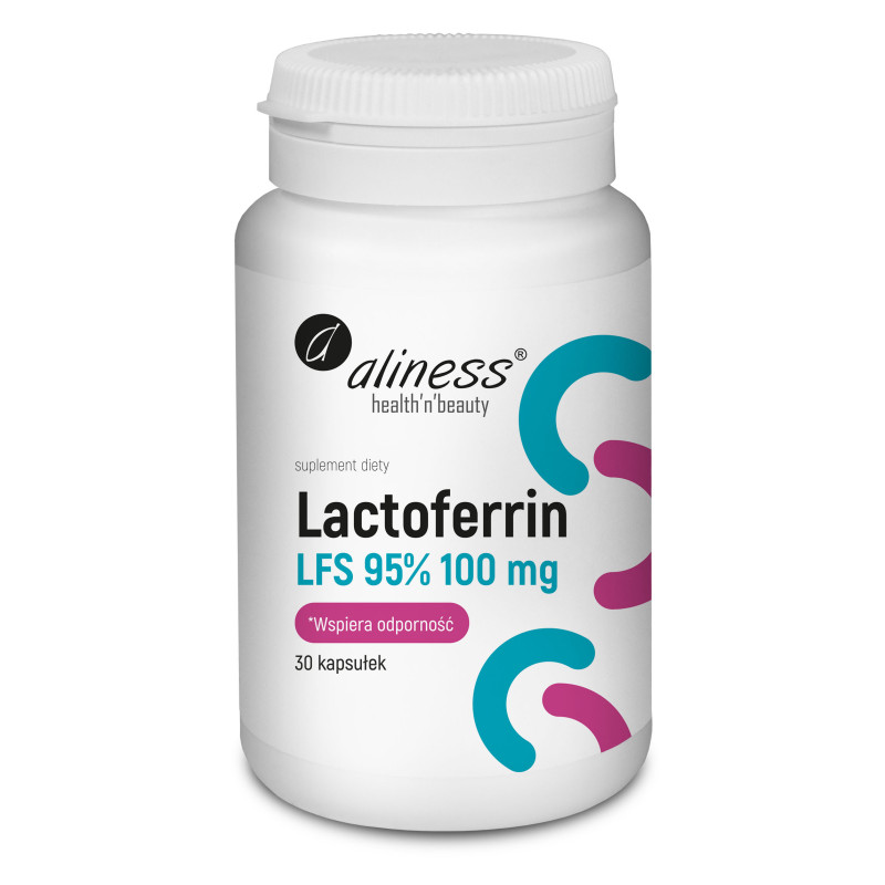 Aliness Lactoferrin Laktoferyna LFS 95% 100 mg - 30 Kapsułek Aliness Lactoferrin Laktoferyna LFS 95% 100 mg - 30 Kapsułek