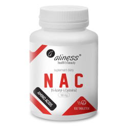 Aliness NAC N-Acetyl-L-Cysteine 190 mg - 100 Tabletek Aliness NAC N-Acetyl-L-Cysteine 190 mg - 100 Tabletek