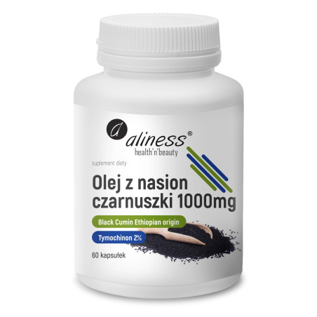 Aliness Olej z nasion czarnuszki 2% 1000 mg - 60 Kapsułek Aliness Olej z nasion czarnuszki 2% 1000 mg - 60 Kapsułek