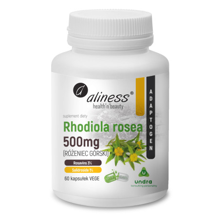 Aliness Rhodiola rosea – różeniec górski 500 mg - 60 Kapsułek Aliness Rhodiola rosea – różeniec górski 500 mg - 60 Kapsułek