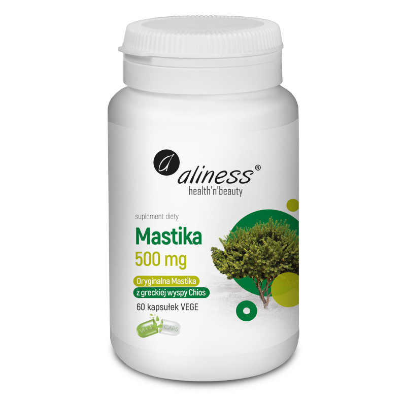 Aliness Mastika, sproszkowana żywica Pistacia lentiscus 500 mg - 60 Kapsułek Aliness Mastika, sproszkowana żywica Pistacia lentiscus 500 mg - 60 Kapsułek