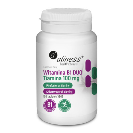 Aliness Witamina B1 (Tiamina) DUO 100 mg - 100 Tabletek Aliness Witamina B1 (Tiamina) DUO 100 mg - 100 Tabletek