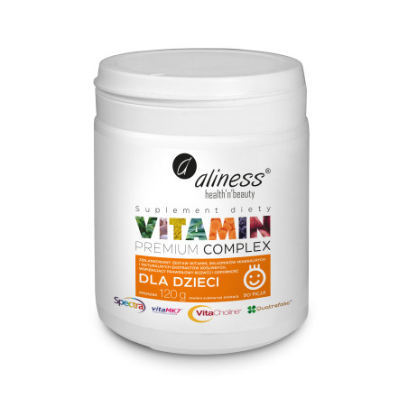 Aliness Premium Vitamin Complex dla dzieci, proszek Pomarańcza - 120 g