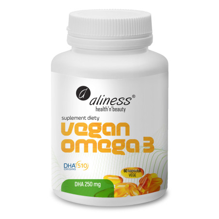 Aliness Vegan Omega 3 DHA 250 mg - 60 Kapsułek