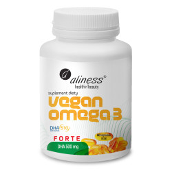 Aliness Vegan Omega 3 FORTE DHA 500 mg - 60 Kapsułek Aliness Vegan Omega 3 FORTE DHA 500 mg - 60 Kapsułek