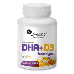 Aliness Omega DHA 300 mg z alg + D3 2000IU - 60 Kapsułek