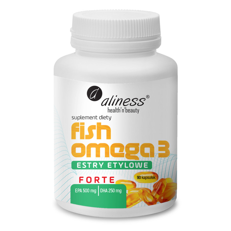 Aliness Fish Omega 3 FORTE Estry 500/250mg - 90 Kapsułek Aliness Fish Omega 3 FORTE Estry 500/250mg - 90 Kapsułek