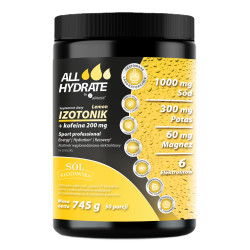 Aliness ALLHydrate, Izotonik +Kofeina 200 mg, 50 porcji, Lemon - 745 g