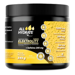 Aliness ALLHydrate, Elektrolity + Kofeina 200 mg, 50 porcji,  Lemon - 345 g
