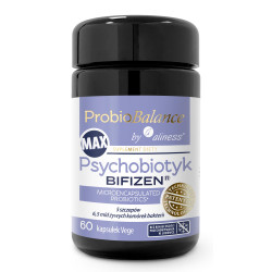 Aliness ProbioBALANCE, MAX Psychobiotyk BIFIZEN 6,5 mld - 60 Kapsułek Aliness ProbioBALANCE, MAX Psychobiotyk BIFIZEN 6,5 mld - 60 Kapsułek