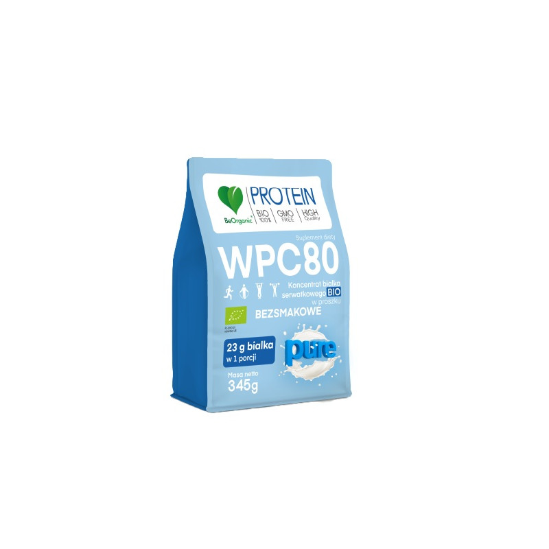 BeOrganic Białko serwatkowe WPC 80 BIO - 345 g BeOrganic Białko serwatkowe WPC 80 BIO - 345 g