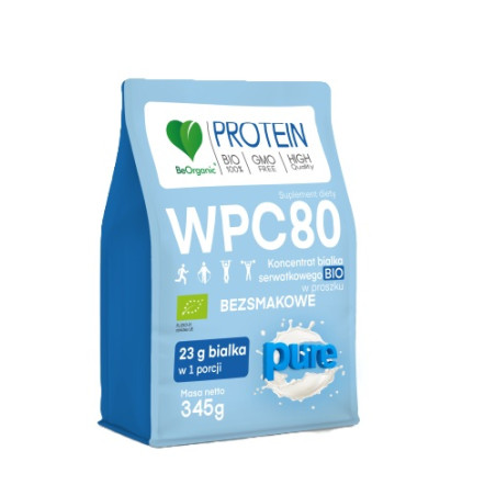 BeOrganic Białko serwatkowe WPC 80 BIO - 345 g BeOrganic Białko serwatkowe WPC 80 BIO - 345 g