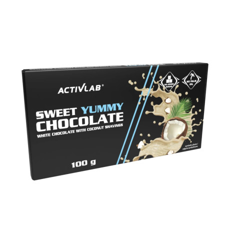 Activlab Sweet Yummy Chocolate Czekolada biała z wiórkami kokosowymi - 100 g