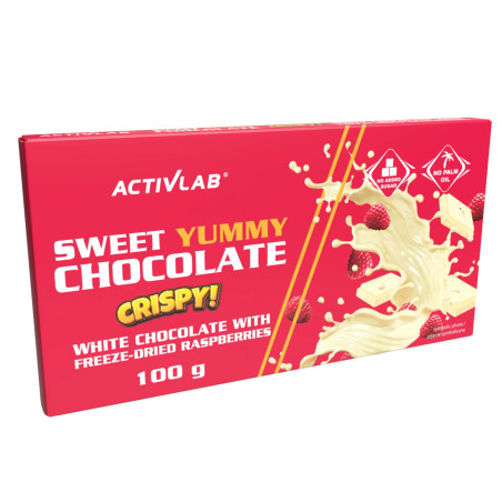 Activlab Sweet Yummy Chocolate CRISPY Czekolada biała z malinami - 100 g