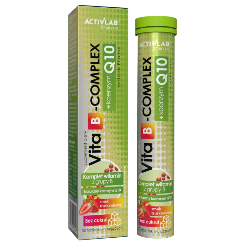 Activlab Pharma Vita B-complex + Koenzym Q10 - 20 Tabletek musujących Activlab Pharma Vita B-complex + Koenzym Q10 - 20 Tabletek musujących